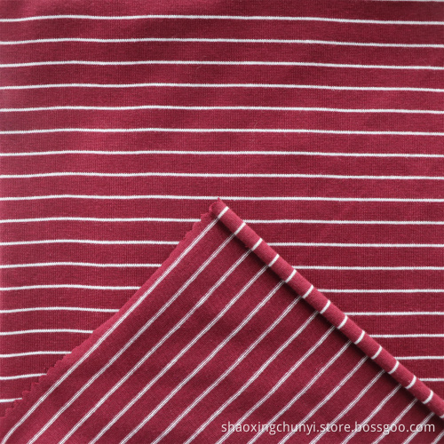 Atmungsfreie hohe Qualität 95%Rayon 5%Spandex Streifen Muster Single Jersey Strick Hemd Stoff für Männer Frauen Sportbekleidung Stoff